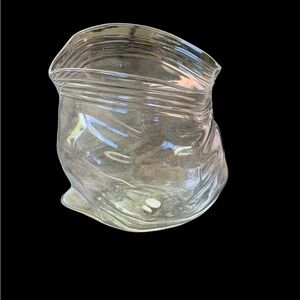 Glass candy dish - unzipped glass zipper bag